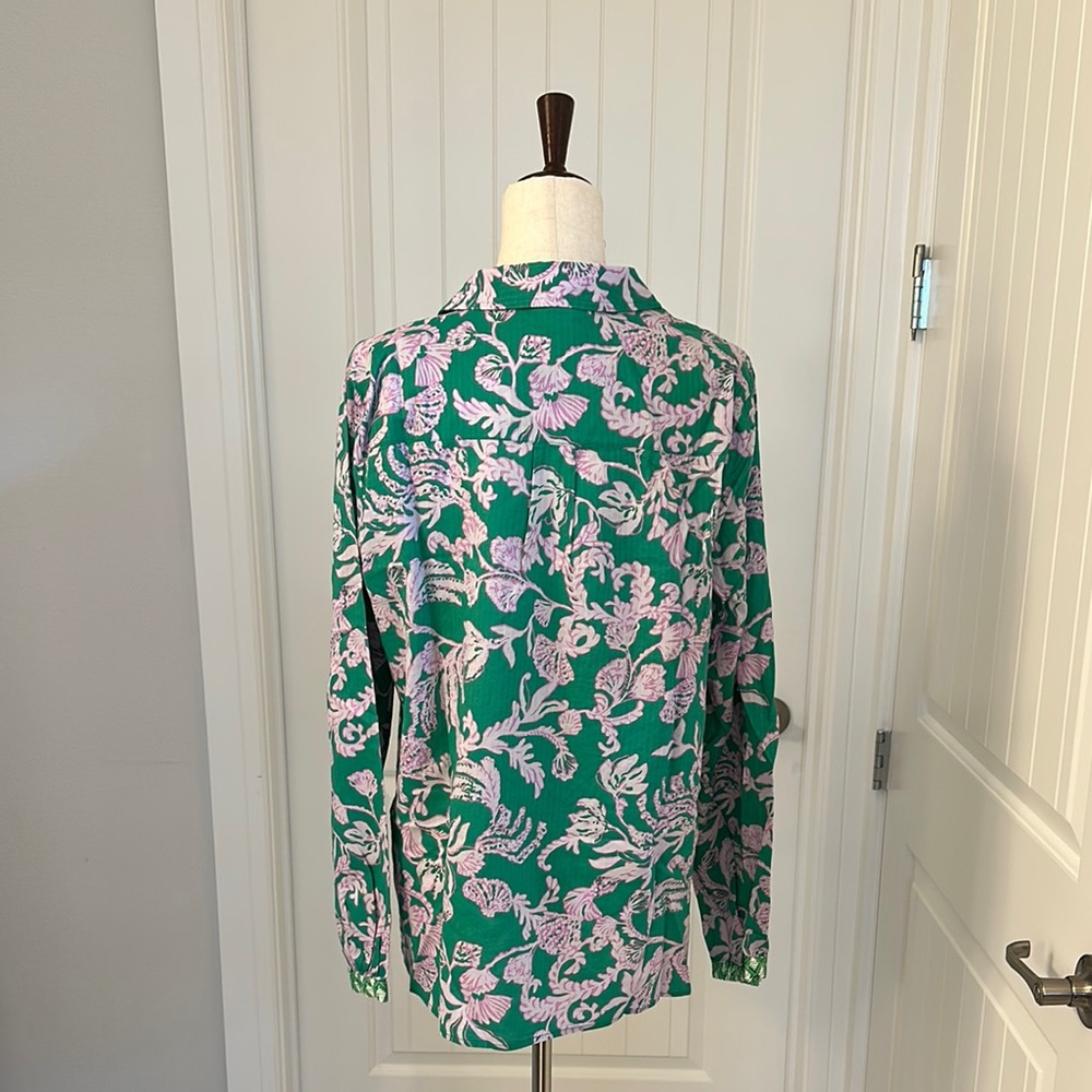 Lilly Pulitzer NWT Green and Pink Floral Tunic - Picture 3 of 5